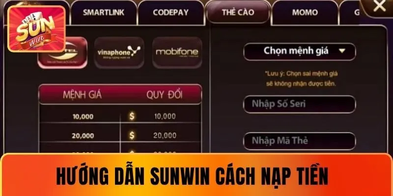 Hướng dẫn SUNWIN cách thức nạp tiền